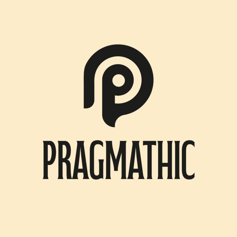 Version secondaire du logo Pragmathic sur fond crème.