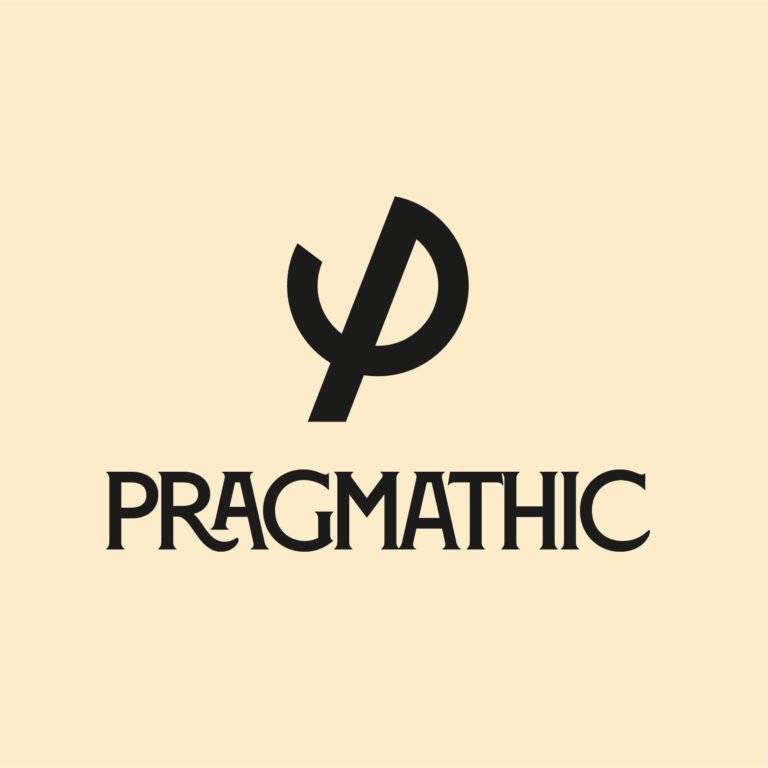 Logo Pragmathic sur fond crème.
