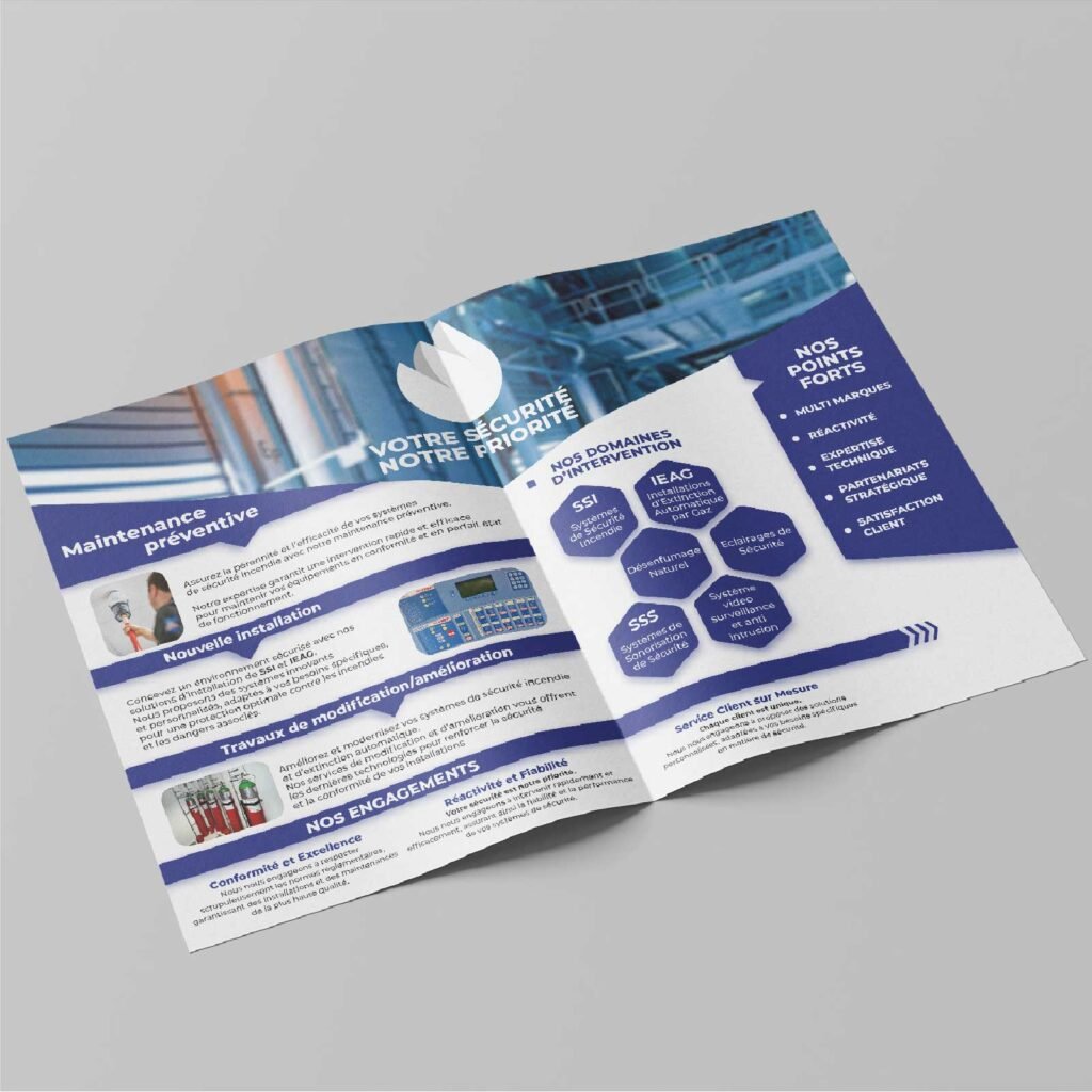 Double page de brochure Attek avec contenus et schémas.