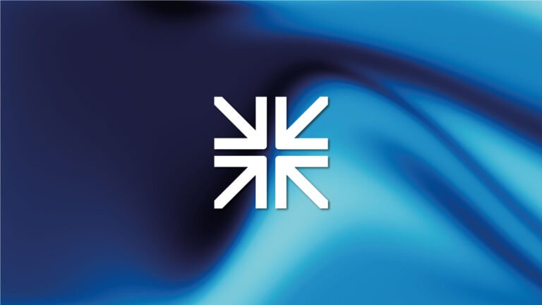 Symbole de l'identité visuelle Talentrys sur fond dégradé bleu et noir.